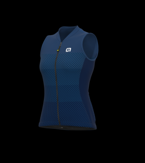 Letní cyklistický dres ALÉ  SOLID LEVEL LADY modrý, bez rukávů Velikost: L