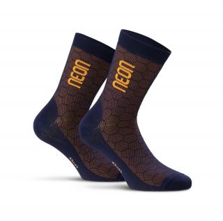 Ponožky NEON 3D Orange Fluo Blue Velikost: L (43-47)