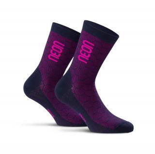 Ponožky NEON 3D Purple Fluo Blue Velikost: L (43-47)