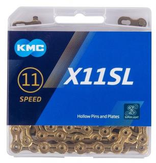 Řetěz KMC X11-SL Gold Box, 118 článků, zlatý