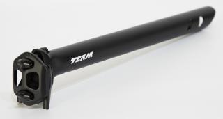 Sedlovka KTM Team 30,9mm, dva svislé šrouby, černá/bílá, otvory Délka sedlovky: 350mm