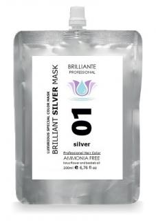 Brilliant Silver Maska pro barvené vlasy 200ml (Professional Color Brilliante Silver Mask   ammonia - free)