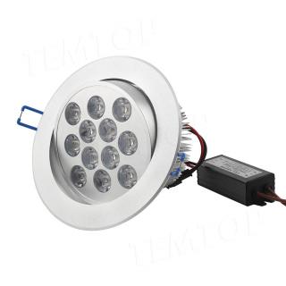 1x LED podhledové světlo výklopné 12W, teplá bílá (1x 12W LED stropní svítidlo – bodové světlo – teplá bílá)