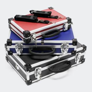 1x Sada 3 kufrů, hliníkové pouzdro, hliníkové boxy, kufry na nářadí (Barva - černá, modrá, červená)