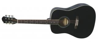 4/4 Westernová akustická levoruká kytara, černá (Barva černá CW170)