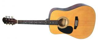 4/4 Westernová akustická levoruká kytara, přírodní (Barva natural - přírodní CW200)