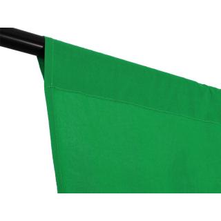 Fotografické pozadí zelené 1,6m x 2,8m, polyester (Materiál: 100% polyester, možnost praní, ideální pro techniku Greenscreen)