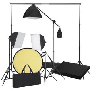 Fotostudio, studiová sada se softboxy 3x45W a fotopozadím 3x6m (Trvalá světla - Studiová světla 3x 45W, 1x fotopozadí )