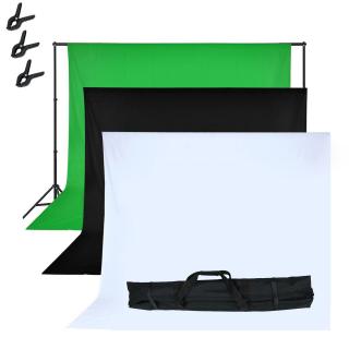 Kompletní set pro nastavení fotografického pozadí s pouzdrem (Barva: Bílá, černá, zelená)