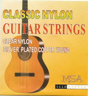 MSA - SC10 - Sada šesti nylonových strun na klasickou kytaru (Sada šesti nylonových strun na klasickou kytaru – classic nylon / střední tah)