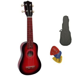 Sopránové ukulele MSA-UK1 červené (Příslušenství: 1x Pouzdro a 3x trsátko)