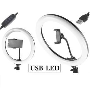 USB LED R160 prstencové světlo se stmívačem a nastavením teploty barev (USB LED kruhová lampa R160, 12W = 60W, 160 diod)