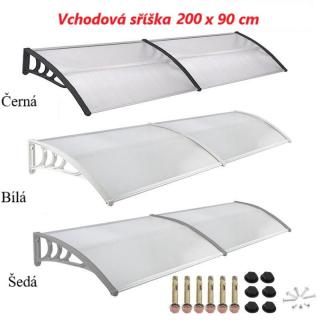 Vchodová stříška nad dveře 200 cm - Barva: šedá