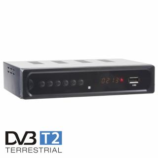 DVB-T2/HEVC/H.265 digitální tuner s USB / SCART / HDMI / RJ45