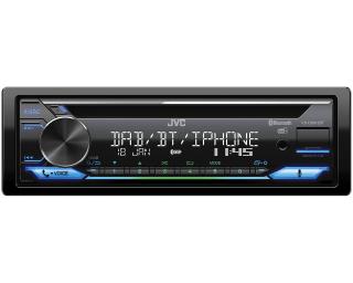 JVC DAB+ / FM autorádio s CD/Bluetooth/USB/AUX/odním.panel/multicolor