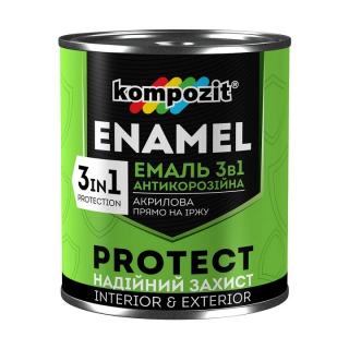 Antikorozní smalt 3 v 1  KOMPOZIT PROTECT 0,65 kg - různé odstíny  (smaltovací barva ENAMEL)