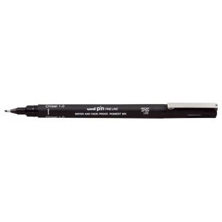 Černý kreativní liner UNI PIN s broušeným hrotem (technické pero)