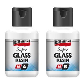 Čirá pryskyřice Super Glass Pentart 1: 1 - 2 x 40 ml (dvousložková pryskyřice)