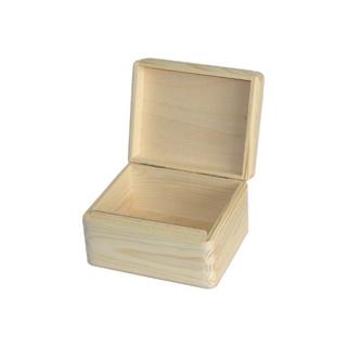 Dřevěná krabička s víkem 16.2x13.2x9.5 cm (dřevěné komponenty na dekorování)