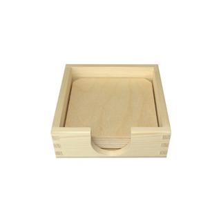 Dřevěná krabička se 6 podložkami pod sklenice (dřevěné polotovary na kreativní práce)