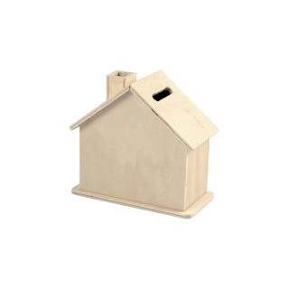 Dřevěná pokladnička - domeček (výrobek k dotvoření)