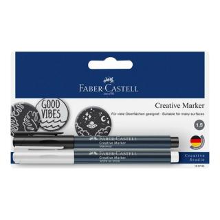 Faber Castell kreativní popisovač bílá/černá (Inkoustové víceúčelové fixy)