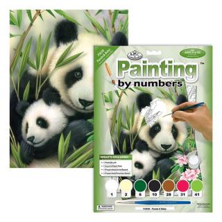 Kreativní set na malování - Panda s mláďátkem  (sada na malování podle čísel Royal &amp; Langnickel)