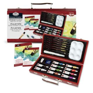 Kufřík / Sada akvarelových barev v dřevěném pouzdře  for Beginners    (sada akvarelových barev Royal &amp; Langnickel)