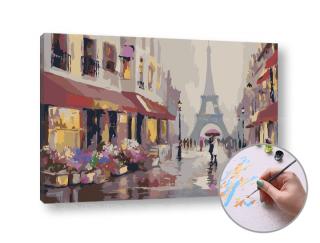 Malování podle čísel DÉŠŤ V PAŘÍŽI – nízká náročnost (Sada na malování podle čísel ARTMIE)
