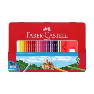Pastelky Faber-Castell 48 barevné v plechu s okénkem (barevné tužky Faber-Castell sada)