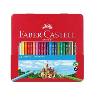 Pastelky Faber-Castell set 24 barevné v plechu s okénkem (Pastelky Faber-Castell)