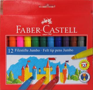 Popisovače Jumbo Fibre / 12 barevné (popisovače Faber-Castell)