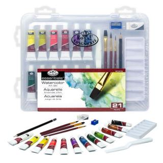 Sada akvarelových barev Essentials v kufříku / 21 dílná (sada Royal amp; Lagnickel)