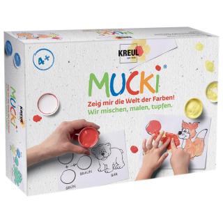 Sada prstových barev MUCKI - Malujme - míchejme - razítkujme (barvy pro děti KREUL)