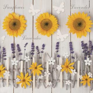 Ubrousky na dekupáž Lavender and Sunflower Composition - 1 ks (ubrousky na dekupáž)