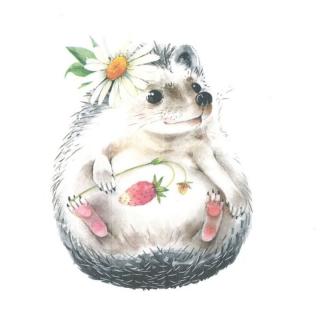 Ubrousky na dekupáž Wild Strawberry Hedgehog - 1ks (ubrousky na dekupáž)