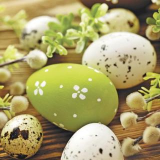 Velikonoční ubrousky na dekupáž - Vajíčka a velikonoční kočičky - 1ks (ubrousková technika)