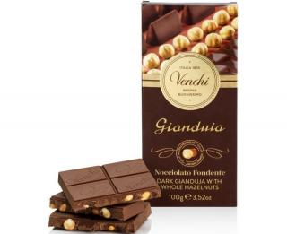 Venchi hořká Gianduja s oříšky 100 g