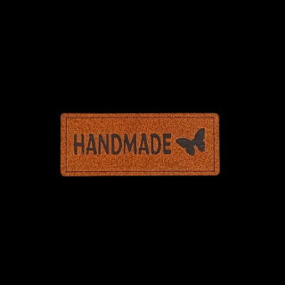 Koženkový štítek Handmade (PL11) (Gravírovaný koženkový štítek )
