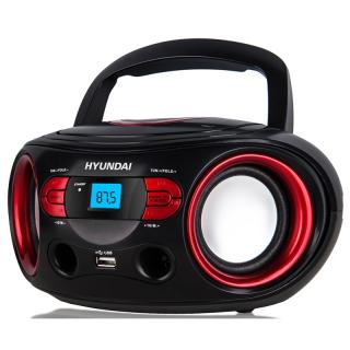 Radiopřijímač Hyundai TRC 533 AU3BR s CD/ MP3/ USB, černá/ červená