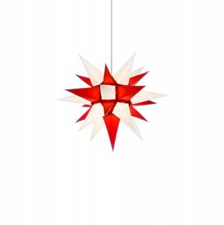 Moravská hvězda I4 bílo-červená, papír, 40 cm