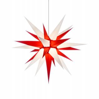 Moravská hvězda I7 bílo-červená, papír, 70 cm