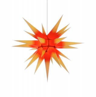 Moravská hvězda I7 žlutá s červeným středem, papír, 70 cm