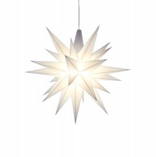 Moravská hvězda SLOŽENÁ A1e bílá, plast, 13 cm, LED