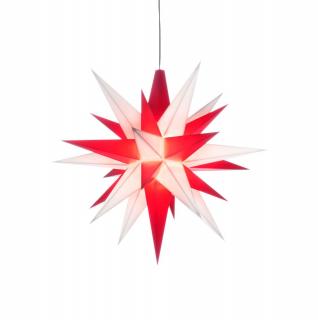 Moravská hvězda SLOŽENÁ A1e bílo - červená, plast, 13 cm, LED