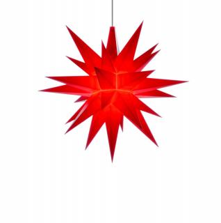 Moravská hvězda SLOŽENÁ A1e červená, plast, 13 cm, LED