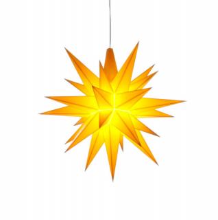 Moravská hvězda SLOŽENÁ A1e žlutá, plast, 13 cm, LED