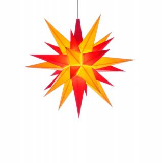 Moravská hvězda SLOŽENÁ A1e žluto - červená, plast, 13 cm, LED