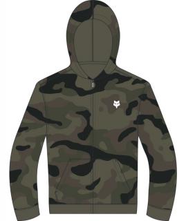 Dětská mikina Fox Yth Fox Head Camo Flc Zip - Green Camo Velikost: YS