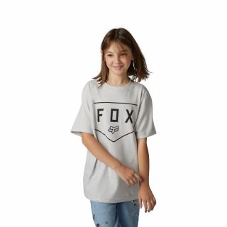 Dětské triko Fox Youth Shield Ss Tee - Light Grey Velikost: YL